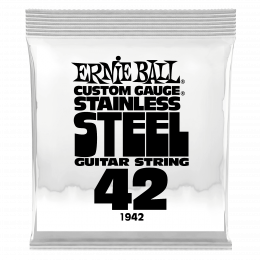 Ernie Ball 1942 струна одиночная для электрогитары, Серия Stainless Steel, Калибр: 42, Сердцевина: шестигранник; сталь, покрытая оловом, Обмотка: Ernie Ball 1942 струна одиночная для электрогитары, Серия Stainless Steel, Калибр: 42, Сердцевина: шестигранник; сталь, покрытая оловом, Обмотка: