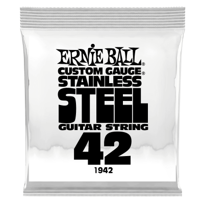 Ernie Ball 1942 струна одиночная для электрогитары, Серия Stainless Steel, Калибр: 42, Сердцевина: шестигранник; сталь, покрытая оловом, Обмотка: Ernie Ball 1942 струна одиночная для электрогитары, Серия Stainless Steel, Калибр: 42, Сердцевина: шестигранник; сталь, покрытая оловом, Обмотка: