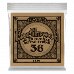 Ernie Ball 1436 - струна одиночная для акустической гитары, Серия Earthwood, Калибр: 36, Сердцевина: шестигранник; сталь, покрытая латунью, Обмотка: Ernie Ball 1436 - струна одиночная для акустической гитары, Серия Earthwood, Калибр: 36, Сердцевина: шестигранник; сталь, покрытая латунью, Обмотка: