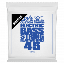 Ernie Ball 1745 струна одиночная для бас-гитары, Серия Flatwound, Калибр: 45, Сердцевина: шестигранник; сталь, покрытая оловом, Обмотка: плоская,