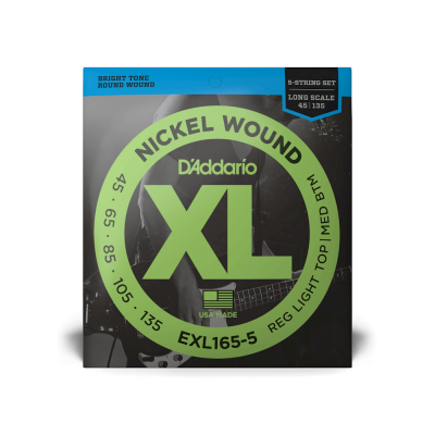 D'addario EXL165-5 - струны для 5 струнной бас-гитары ( 45 - 135 ) никель D'addario EXL165-5 - струны для 5 струнной бас-гитары ( 45 - 135 ) никель