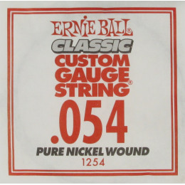 Ernie Ball 1254 струна для электро и акустических гитар. Никель, калибр .054