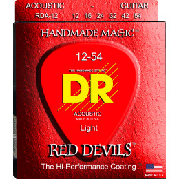 DR RDA-12 - струны для акустической гитары, Калибр: 12-54, Серия: RED DEVILS™, Обмотка: посеребрёная медь, Покрытие: есть
