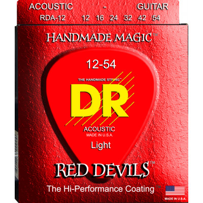 DR RDA-12 - струны для акустической гитары, Калибр: 12-54, Серия: RED DEVILS™, Обмотка: посеребрёная медь, Покрытие: есть DR RDA-12 - струны для акустической гитары, Калибр: 12-54, Серия: RED DEVILS™, Обмотка: посеребрёная медь, Покрытие: есть