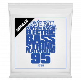 Ernie Ball 1795 - струна одиночная для бас-гитары, Серия Flatwound, Калибр: 95, Сердцевина: шестигранник; сталь, покрытая оловом, Обмотка: плоская,