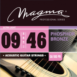 Magma Strings GA100PB - Струны для акустической гитары, Серия: Phosphor Bronze, Калибр: 9-11-16-26-36-46, Обмотка: круглая, фосфористая бронза, Натяже Magma Strings GA100PB - Струны для акустической гитары, Серия: Phosphor Bronze, Калибр: 9-11-16-26-36-46, Обмотка: круглая, фосфористая бронза, Натяже