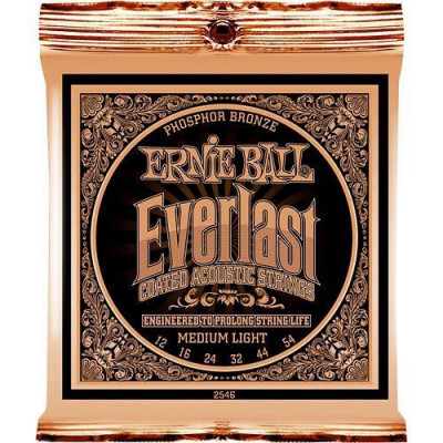 Ernie Ball 2546 струны для акуст.гитары Everlast Coated Phosphor Bronze Medium Light (12-16-24w-32-44-54) фосфорная бронза с нанонапылением Ernie Ball 2546 струны для акуст.гитары Everlast Coated Phosphor Bronze Medium Light (12-16-24w-32-44-54) фосфорная бронза с нанонапылением
