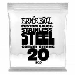 Ernie Ball 1920 струна одиночная для электрогитары, Серия Stainless Steel, Калибр: 20, Сердцевина: шестигранник; сталь, покрытая оловом, Обмотка:
