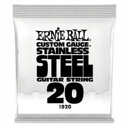 Ernie Ball 1920 струна одиночная для электрогитары, Серия Stainless Steel, Калибр: 20, Сердцевина: шестигранник; сталь, покрытая оловом, Обмотка: Ernie Ball 1920 струна одиночная для электрогитары, Серия Stainless Steel, Калибр: 20, Сердцевина: шестигранник; сталь, покрытая оловом, Обмотка: