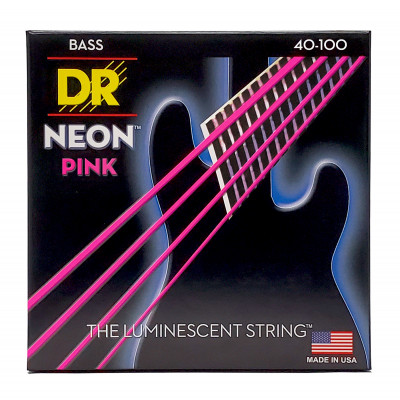 DR NPB-40 - струны для 4-струнной бас-гитары, Калибр: 40-100, Серия: HI-DEF NEON™, Обмотка: посеребрёная/никелированая сталь, Покрытие: люминесцентное DR NPB-40 - струны для 4-струнной бас-гитары, Калибр: 40-100, Серия: HI-DEF NEON™, Обмотка: посеребрёная/никелированая сталь, Покрытие: люминесцентное