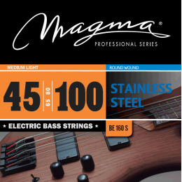Magma Strings BE160S - Струны для бас-гитары, Серия: Stainless Steel, Калибр: 45-65-80-100, Обмотка: круглая, нержавеющая сталь, Натяжение: Medium Lig