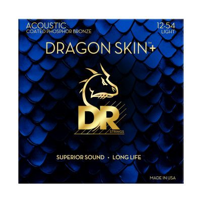 DR DAP-12 - струны для акустической гитары, Калибр: 12-54, Серия: DRAGON SKIN+™, Обмотка: фосфористая бронза, Покрытие: микротонкое DR DAP-12 - струны для акустической гитары, Калибр: 12-54, Серия: DRAGON SKIN+™, Обмотка: фосфористая бронза, Покрытие: микротонкое