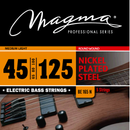 Magma Strings BE165N - Струны для 5-струнной бас-гитары Low B 45-125, Серия: Nickel Plated Steel, Калибр: 45-65-80-100-125, Обмотка: круглая, никелиро