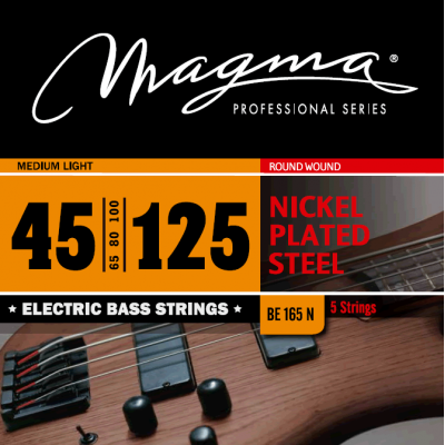 Magma Strings BE165N - Струны для 5-струнной бас-гитары Low B 45-125, Серия: Nickel Plated Steel, Калибр: 45-65-80-100-125, Обмотка: круглая, никелиро Magma Strings BE165N - Струны для 5-струнной бас-гитары Low B 45-125, Серия: Nickel Plated Steel, Калибр: 45-65-80-100-125, Обмотка: круглая, никелиро