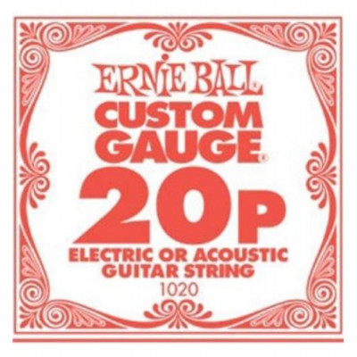 Ernie Ball 1020 струна для электро и акустических гитар. Сталь, калибр .020