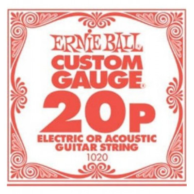 Ernie Ball 1020 струна для электро и акустических гитар. Сталь, калибр .020 Ernie Ball 1020 струна для электро и акустических гитар. Сталь, калибр .020