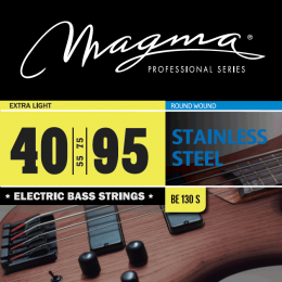 Magma Strings BE130S - Струны для бас-гитары 40-95, Серия: Stainless Steel, Калибр: 40-55-75-95, Обмотка: круглая, нержавеющая сталь, Натяжение: Extra