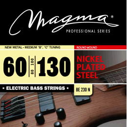 Magma Strings BE230N - Струны для бас-гитары 60-130, Серия: Nickel Plated Steel, Калибр: 60-80-100-130, Обмотка: круглая, никелированая сталь, Натяжен