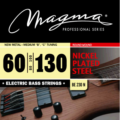Magma Strings BE230N - Струны для бас-гитары 60-130, Серия: Nickel Plated Steel, Калибр: 60-80-100-130, Обмотка: круглая, никелированая сталь, Натяжен Magma Strings BE230N - Струны для бас-гитары 60-130, Серия: Nickel Plated Steel, Калибр: 60-80-100-130, Обмотка: круглая, никелированая сталь, Натяжен
