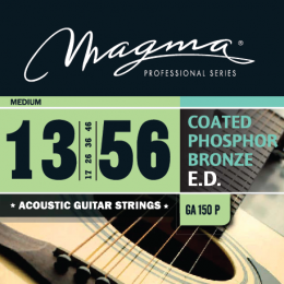 Magma Strings GA150P - Струны для акустической гитары, Серия: Coated Phosphor Bronze, Калибр: 13-17-26-36-46-56, Обмотка: круглая, фосфористая бронза