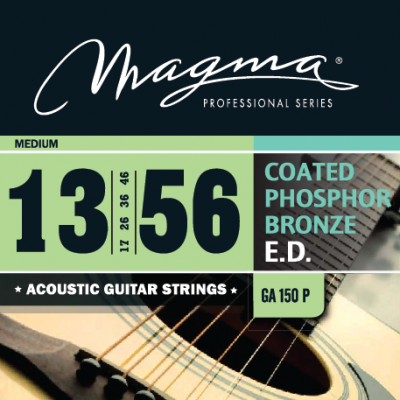 Magma Strings GA150P - Струны для акустической гитары, Серия: Coated Phosphor Bronze, Калибр: 13-17-26-36-46-56, Обмотка: круглая, фосфористая бронза Magma Strings GA150P - Струны для акустической гитары, Серия: Coated Phosphor Bronze, Калибр: 13-17-26-36-46-56, Обмотка: круглая, фосфористая бронза