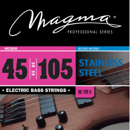 Magma Strings BE170S - Струны для бас-гитары, Серия: Stainless Steel, Калибр: 45-65-85-105, Обмотка: круглая, нержавеющая сталь, Натяжение: Medium.