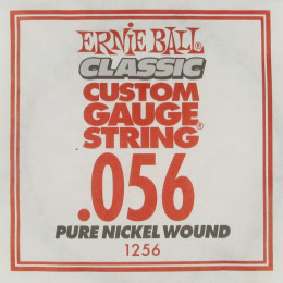 Ernie Ball 1256 струна для электро и акустических гитар. Никель, калибр .056