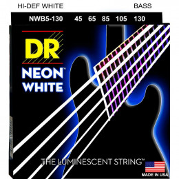 DR NWB5-130 - струны для 5-струнной бас-гитары, Калибр: 45-130, Серия: HI-DEF NEON™, Обмотка: посеребрёная/никелированая сталь, Покрытие: люминесцентн DR NWB5-130 - струны для 5-струнной бас-гитары, Калибр: 45-130, Серия: HI-DEF NEON™, Обмотка: посеребрёная/никелированая сталь, Покрытие: люминесцентн