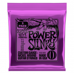 Ernie Ball 3220 струны для эл.гитары (набор из трёх комплектов 2220) Nickel Wound Power Slinky (11-14-18p-28-38-48)