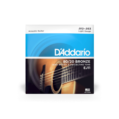 D'addario EJ11 - струны для акустической гитары ( 12 - 53 ) бронза 80/20 D'addario EJ11 - струны для акустической гитары ( 12 - 53 ) бронза 80/20