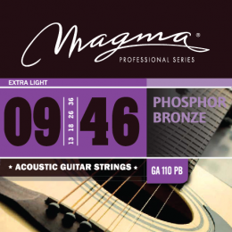 Magma Strings GA110PB - Струны для акустической гитары, Серия: Phosphor Bronze, Калибр: 9-13-18-26-36-46, Обмотка: круглая, фосфористая бронза, Натяже