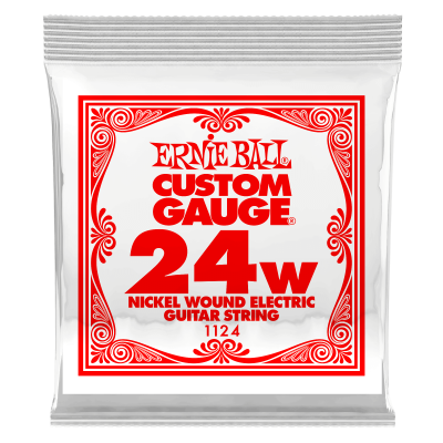 Ernie Ball 1124 струна для электро и акустических гитар, Никель, в оплётке, калибр .024 Ernie Ball 1124 струна для электро и акустических гитар, Никель, в оплётке, калибр .024