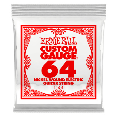 Ernie Ball 1164 струна для электро и акустических гитар. Сталь, калибр .064 Ernie Ball 1164 струна для электро и акустических гитар. Сталь, калибр .064
