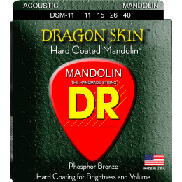 DR DSM-11 - DRAGON SKIN™- струны для мандолины с прозрачным покрытием, 11 - 40