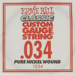 Ernie Ball 1234 струна для электро и акустических гитар. Никель, калибр .034