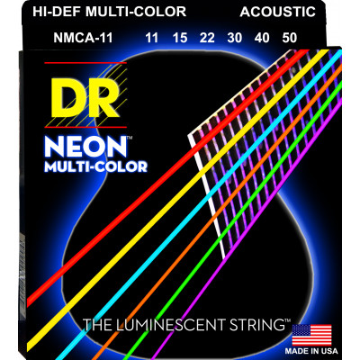 DR NMCA-11 - струны для акустической гитары, Калибр: 11-50, Серия: HI-DEF NEON™, Обмотка: посеребрёная медь, Покрытие: люминесцентное DR NMCA-11 - струны для акустической гитары, Калибр: 11-50, Серия: HI-DEF NEON™, Обмотка: посеребрёная медь, Покрытие: люминесцентное