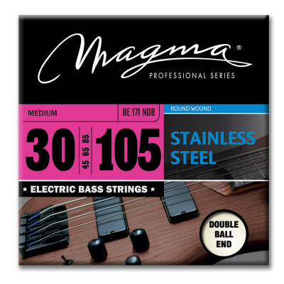 Magma Strings BE171NDB - Струны для 5-струнной бас-гитары High C Double Ball End 30-105, Серия: Double Ball End, Обмотка: круглая, никелированая сталь Magma Strings BE171NDB - Струны для 5-струнной бас-гитары High C Double Ball End 30-105, Серия: Double Ball End, Обмотка: круглая, никелированая сталь