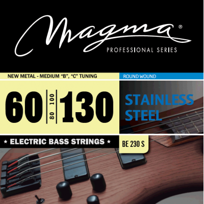 Magma Strings BE230S - Струны для бас-гитары 60-130, Серия: Stainless Steel, Калибр: 60-80-100-130, Обмотка: круглая, нержавеющая сталь, Натяжение: Ne Magma Strings BE230S - Струны для бас-гитары 60-130, Серия: Stainless Steel, Калибр: 60-80-100-130, Обмотка: круглая, нержавеющая сталь, Натяжение: Ne
