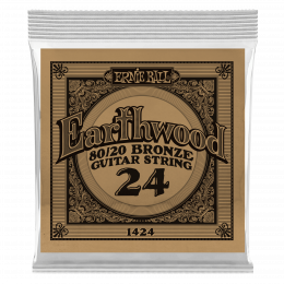 Ernie Ball 1424 - струна одиночная для акустической гитары, Серия Earthwood, Калибр: 24, Сердцевина: шестигранник; сталь, покрытая латунью, Обмотка: Ernie Ball 1424 - струна одиночная для акустической гитары, Серия Earthwood, Калибр: 24, Сердцевина: шестигранник; сталь, покрытая латунью, Обмотка: