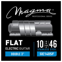 Magma Strings GE140SF - Струны с плоской обмоткой для электрогитары (две 3-х струны) 10-46, Серия: Flat, Калибр: 10-13-17/20-26-36-46, Обмотка: плоска