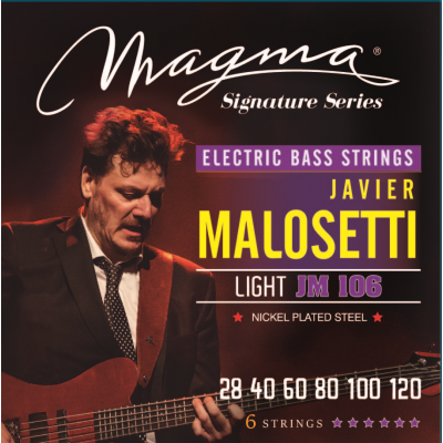 Magma Strings JM106 - Струны для 6-струнной бас-гитары Javier Malosetti 28-120, Серия: Signature, Калибр: 28-40-60-80-100-120, Обмотка: никелированная Magma Strings JM106 - Струны для 6-струнной бас-гитары Javier Malosetti 28-120, Серия: Signature, Калибр: 28-40-60-80-100-120, Обмотка: никелированная