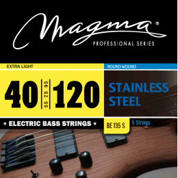 Magma Strings BE135S - Струны для 5-струнной бас-гитары Low B 40-120, Серия: Stainless Steel, Калибр: 40-55-75-95-120, Обмотка: круглая, нержавеющая с