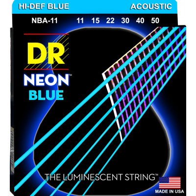 DR NBA-11 - струны для акустической гитары, Калибр: 11-50, Серия: HI-DEF NEON™, Обмотка: посеребрёная медь, Покрытие: люминесцентное DR NBA-11 - струны для акустической гитары, Калибр: 11-50, Серия: HI-DEF NEON™, Обмотка: посеребрёная медь, Покрытие: люминесцентное