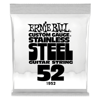 Ernie Ball 1952 струна одиночная для электрогитары, Серия Stainless Steel, Калибр: 52, Сердцевина: шестигранник; сталь, покрытая оловом, Обмотка: