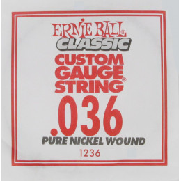 Ernie Ball 1236 струна для электро и акустических гитар. Никель, калибр .036