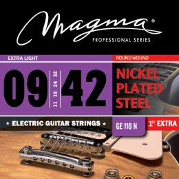 Magma Strings GE110N - Струны для электрогитары, Серия: Nickel Plated Steel, Калибр: 9-11-16-24-32-42, Обмотка: круглая, никелированая сталь, Натяжени Magma Strings GE110N - Струны для электрогитары, Серия: Nickel Plated Steel, Калибр: 9-11-16-24-32-42, Обмотка: круглая, никелированая сталь, Натяжени