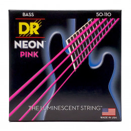 DR NPB-50 - струны для 4-струнной бас-гитары, Калибр: 50-110, Серия: HI-DEF NEON™, Обмотка: посеребрёная/никелированая сталь, Покрытие: люминесцентное