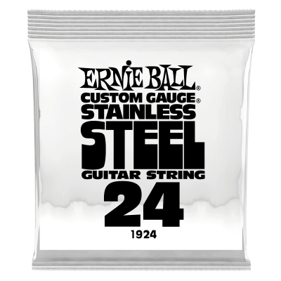 Ernie Ball 1924 струна одиночная для электрогитары, Серия Stainless Steel, Калибр: 24, Сердцевина: шестигранник; сталь, покрытая оловом, Обмотка: Ernie Ball 1924 струна одиночная для электрогитары, Серия Stainless Steel, Калибр: 24, Сердцевина: шестигранник; сталь, покрытая оловом, Обмотка: