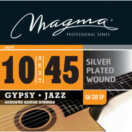 Magma Strings GA120SP - Струны для акустической гитары, Серия: Silver Plated Wound Gypsy Jazz, Калибр: 10-14-22-28-36-45, Обмотка: посеребрёная медь, Magma Strings GA120SP - Струны для акустической гитары, Серия: Silver Plated Wound Gypsy Jazz, Калибр: 10-14-22-28-36-45, Обмотка: посеребрёная медь,