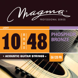 Magma Strings GA120PB - Струны для акустической гитары, Серия: Phosphor Bronze, Калибр: 10-14-22-28-38-48, Обмотка: круглая, фосфористая бронза, Натяж